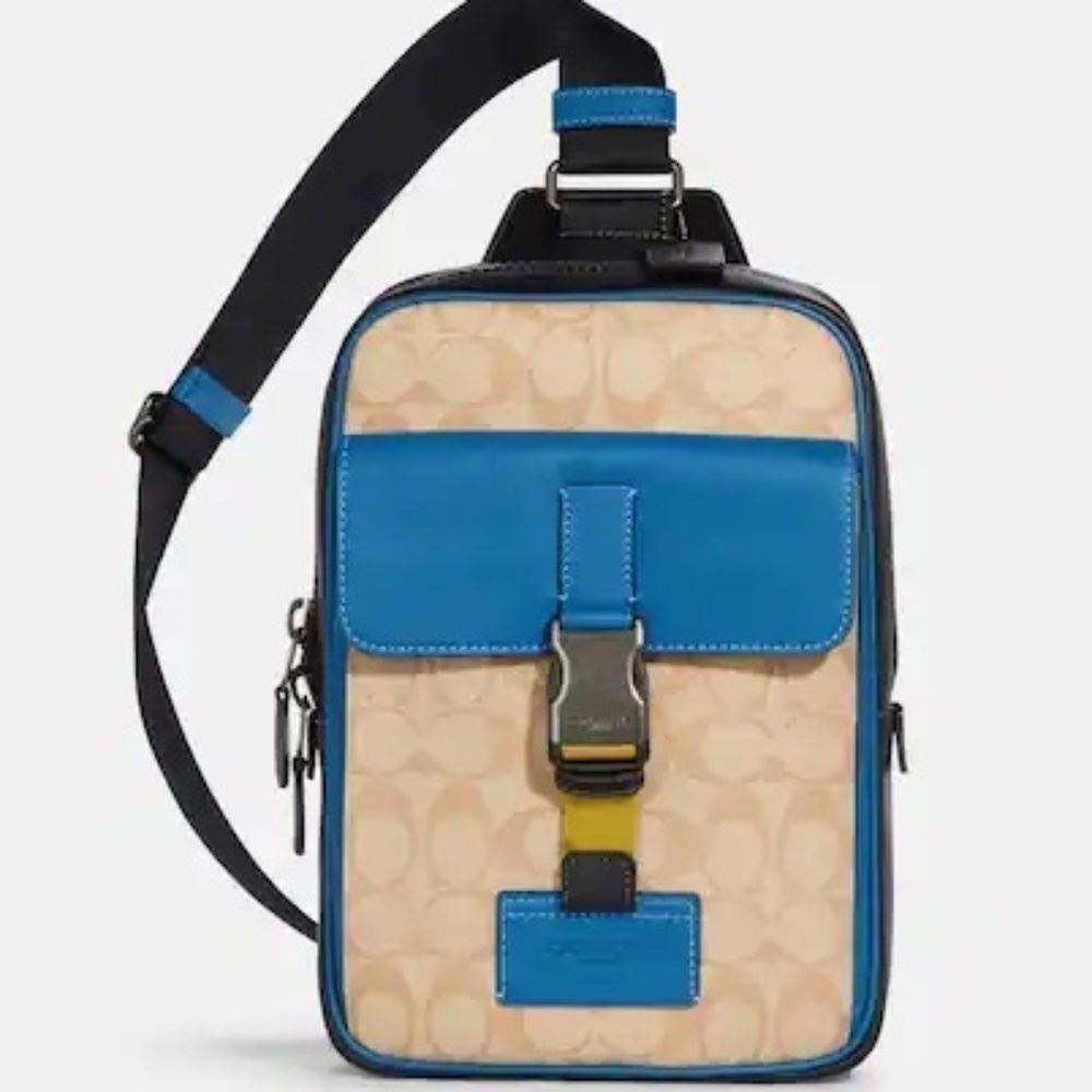 COACH UNISEX Track Pack, Signature Canvas, NWT - Picture 4 of 8